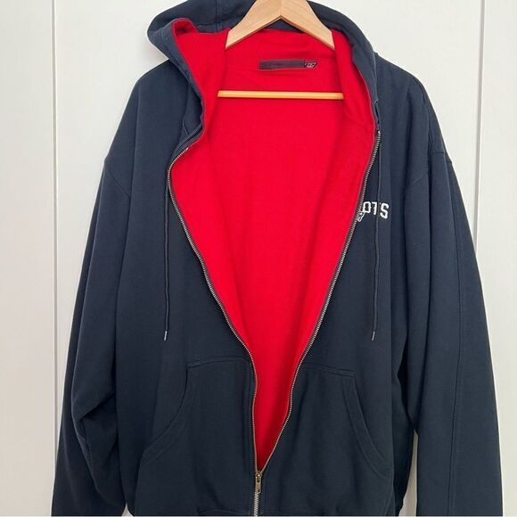 Dunbrooke Jacket Mens XL New England Patriots Blue Red Hooded Zip Cotton Blend - Picture 7 of 14
